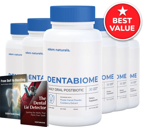 DentaBiome chewable oral postbiotic bottles